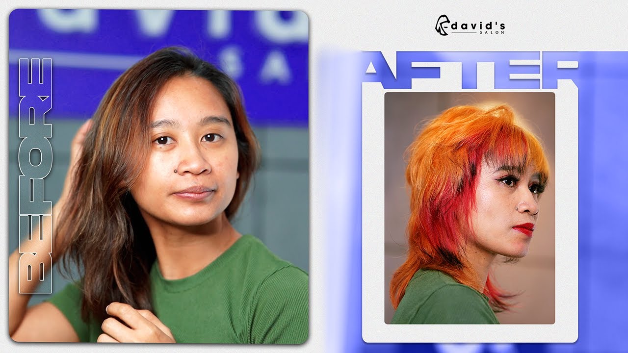 TRENDY MULLET CUT WITH PASTEL COPPER | David's Salon