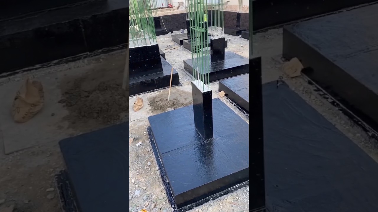waterproofing of foundation #construction #civilengineering #shorts