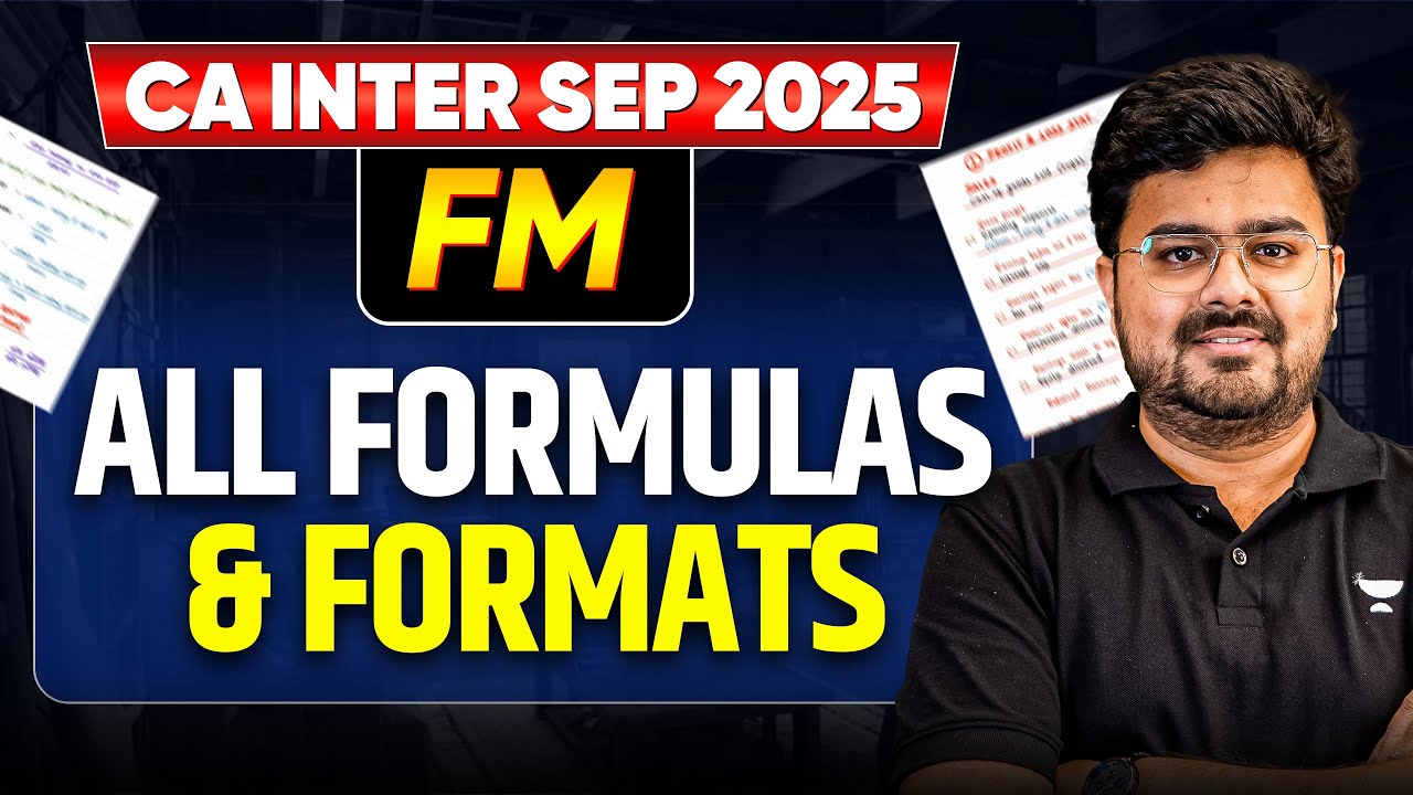 Financial Management All formulas and Formats | CA Inter Sep 2025 | CA Aditya Sharma