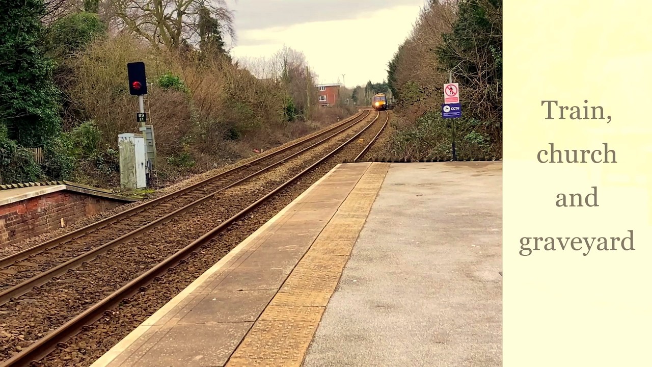 Train, church and graveyard