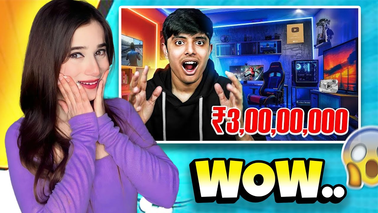AJJU BHAI 3 CRORE KA GAMING ROOM SETUP TOUR 😱 | REACTION ON @Total Gaming | TRENDING