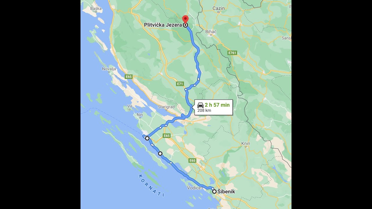 4K, Croatia, drive from Šibenik to Plitvička Jezera, September 2020.