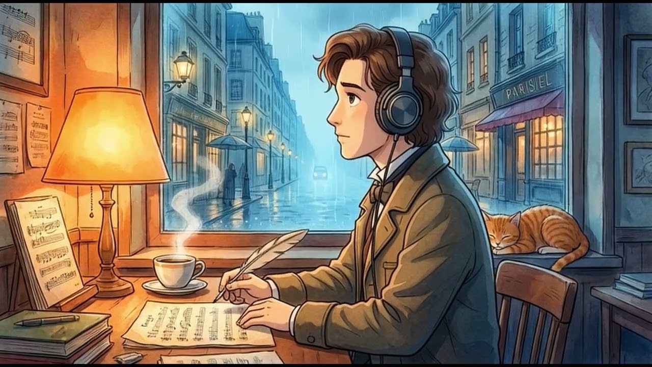 studying like it's the 19th century (no electricity, just chopin)