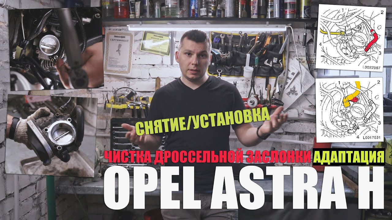 Чистка дроссельной заслонки (снятие, установка, адаптация) Opel Astra H (z16/18xer)