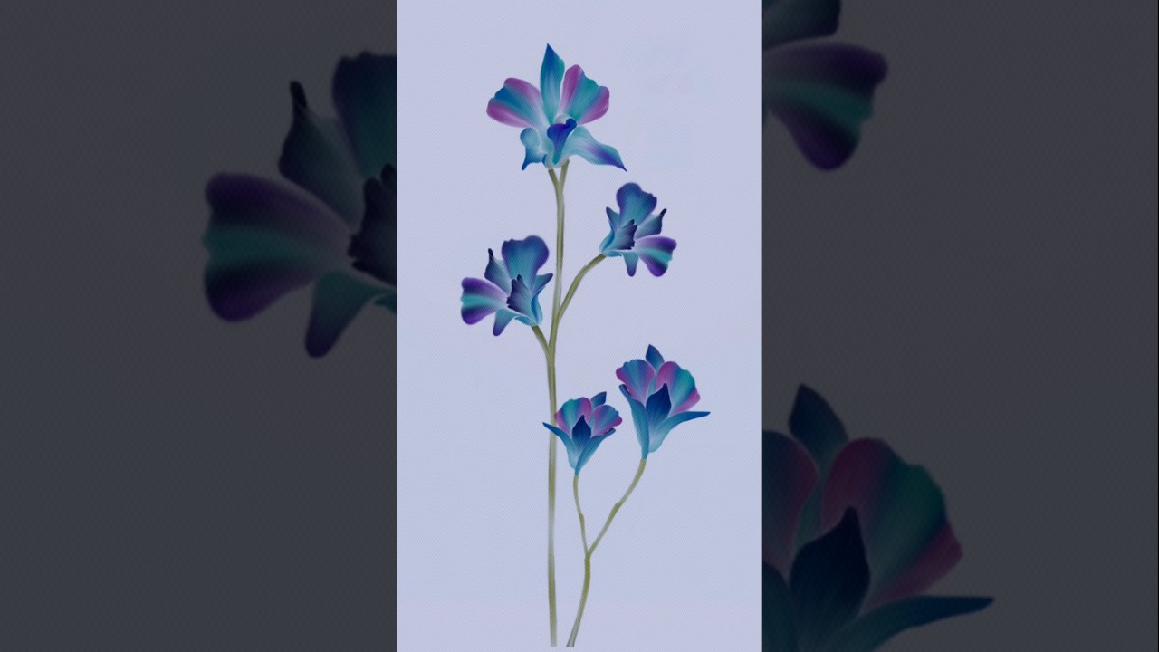 🩵#digitalart #printdesign #orchid #processvideo #fashionillustration #fashiondesigner #flowers #art