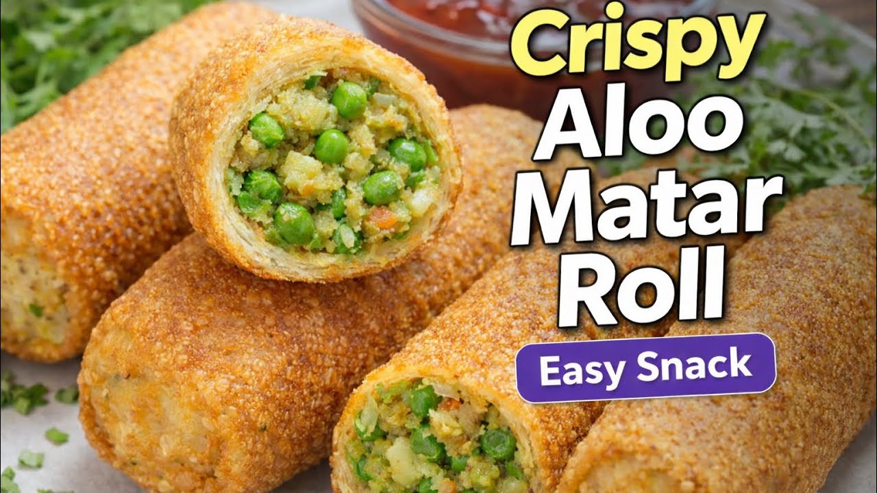 Matar Roll Recipe | Crispy & Tasty Green Peas Roll | Easy Homemade Snack Recipe