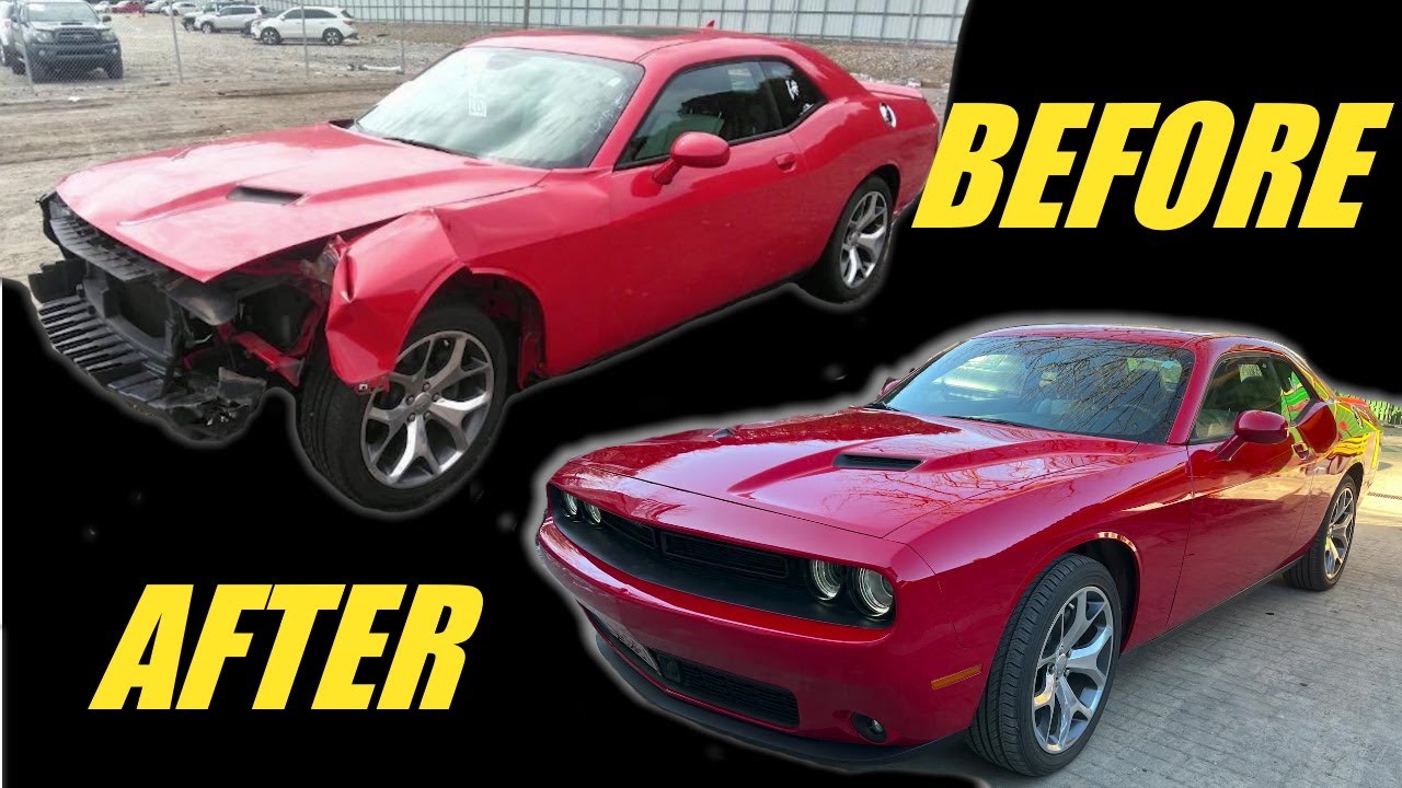 Rebuilding a salvage Dodge Challenger in 10 minutes