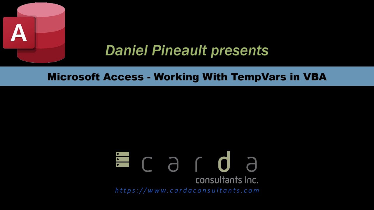 Microsoft Access - Working With TempVars in VBA