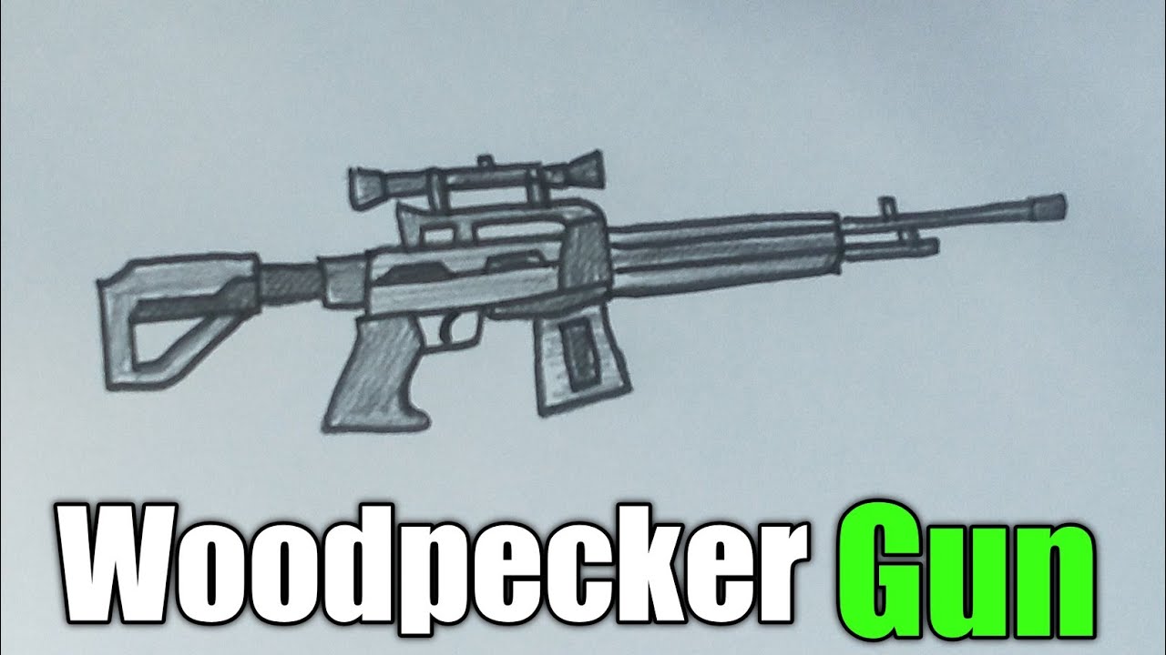 How to draw woodpecker gun of free fire - SHN Best Art