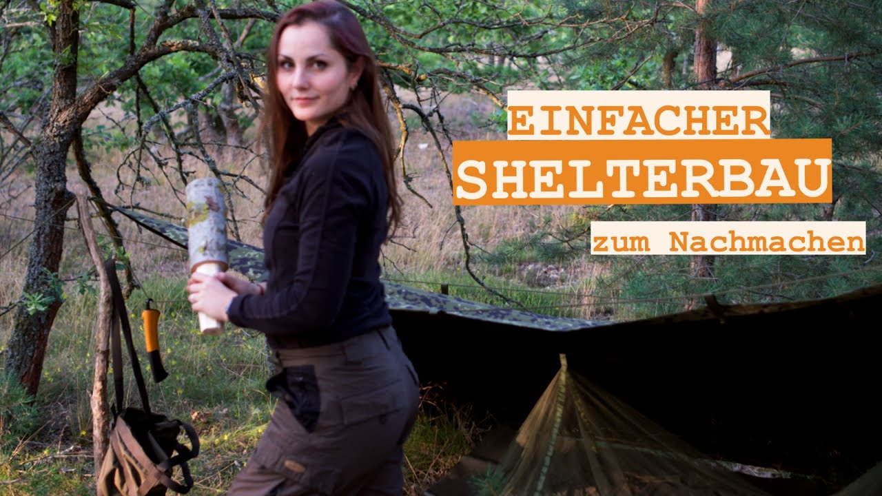 Ein Tag mit mir im Wald: Einfachen Shelter bauen & mit einem Feuerstahl und Zunder Feuer machen 🔥🪵🥾