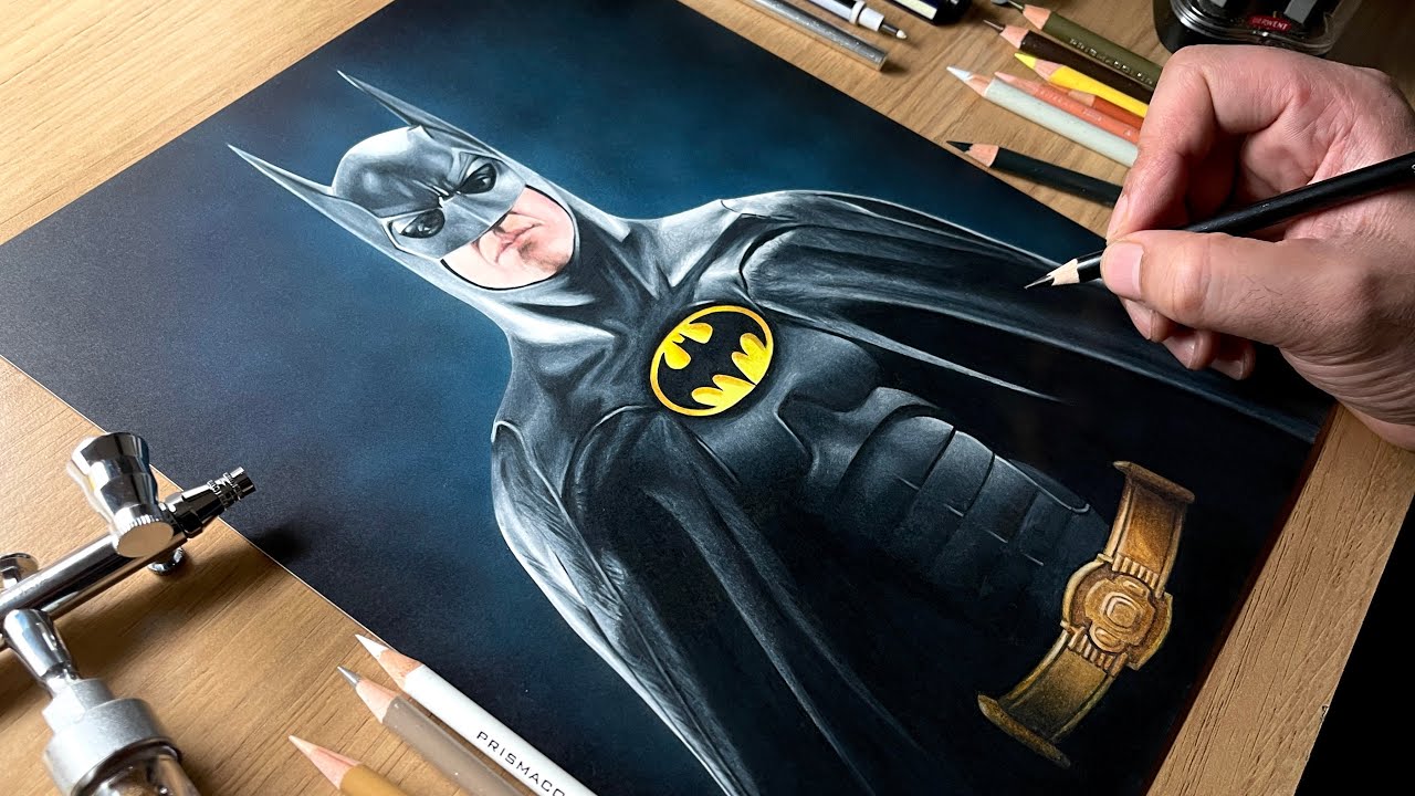 Michael Keaton Batman Drawing | Realistic 1992 Batman Art In 10 Hours!