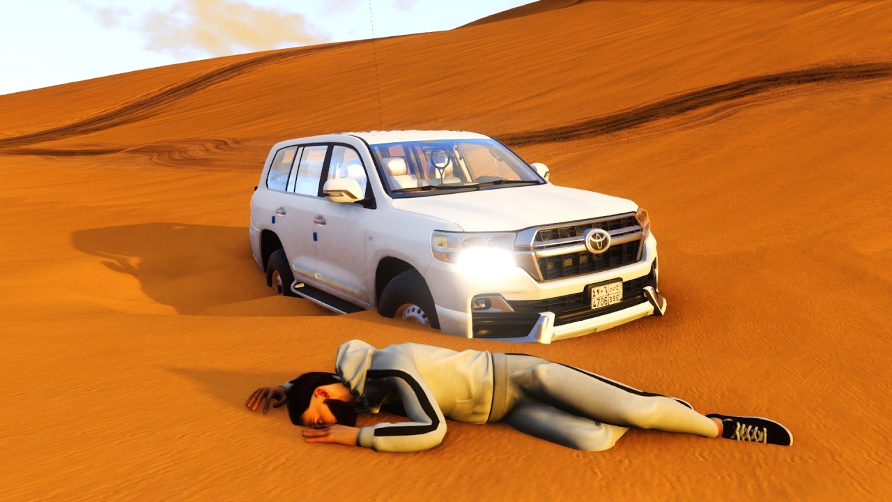 محاكي الحوادث - رحلة تطعيس بالفكسار اللاند كروزر تنتهي نهاية حزينة 😨🔥  beamNG drive