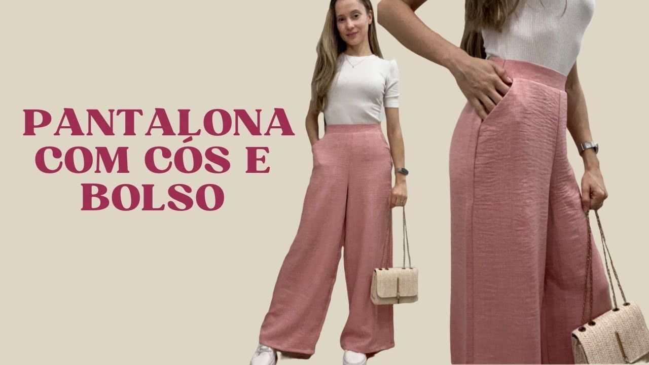 MOLDE CALÇA PANTALONA COM CÓS RETO E BOLSO FACA
