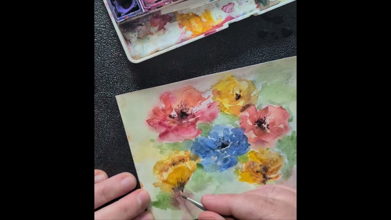 Long watercolor painting session