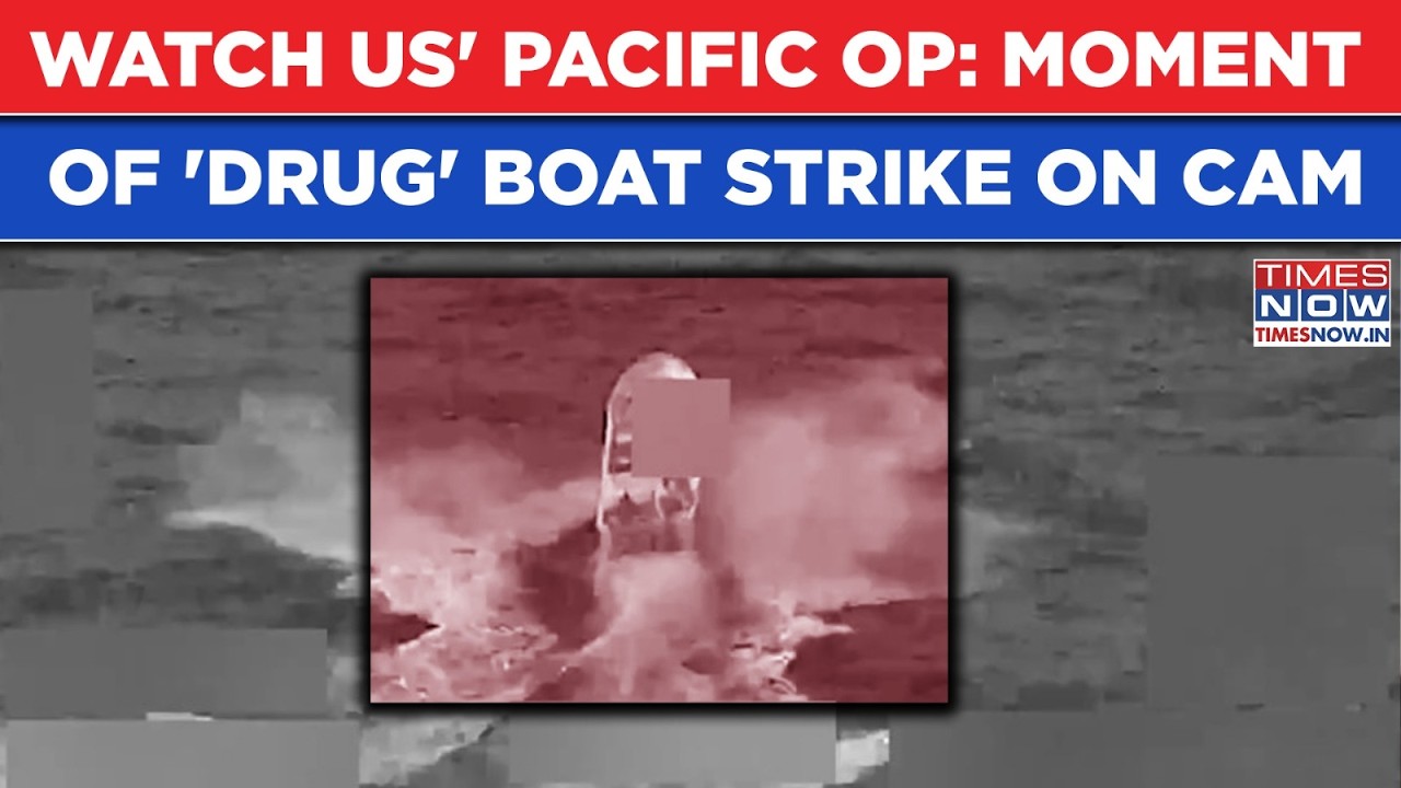 Watch US' Pacific Ocean Operation: On Cam - Exact Moment 'Drug' Boat Was Attacked| 2 Killed At Sea