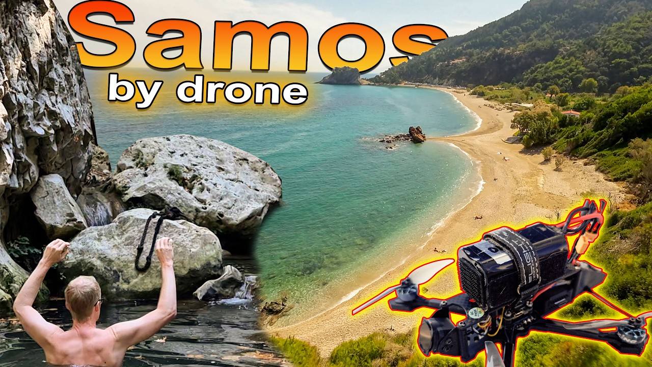 SAMOS by Drone: Paradise Beaches, refreshing Canyons & awesome Cliff Dives!