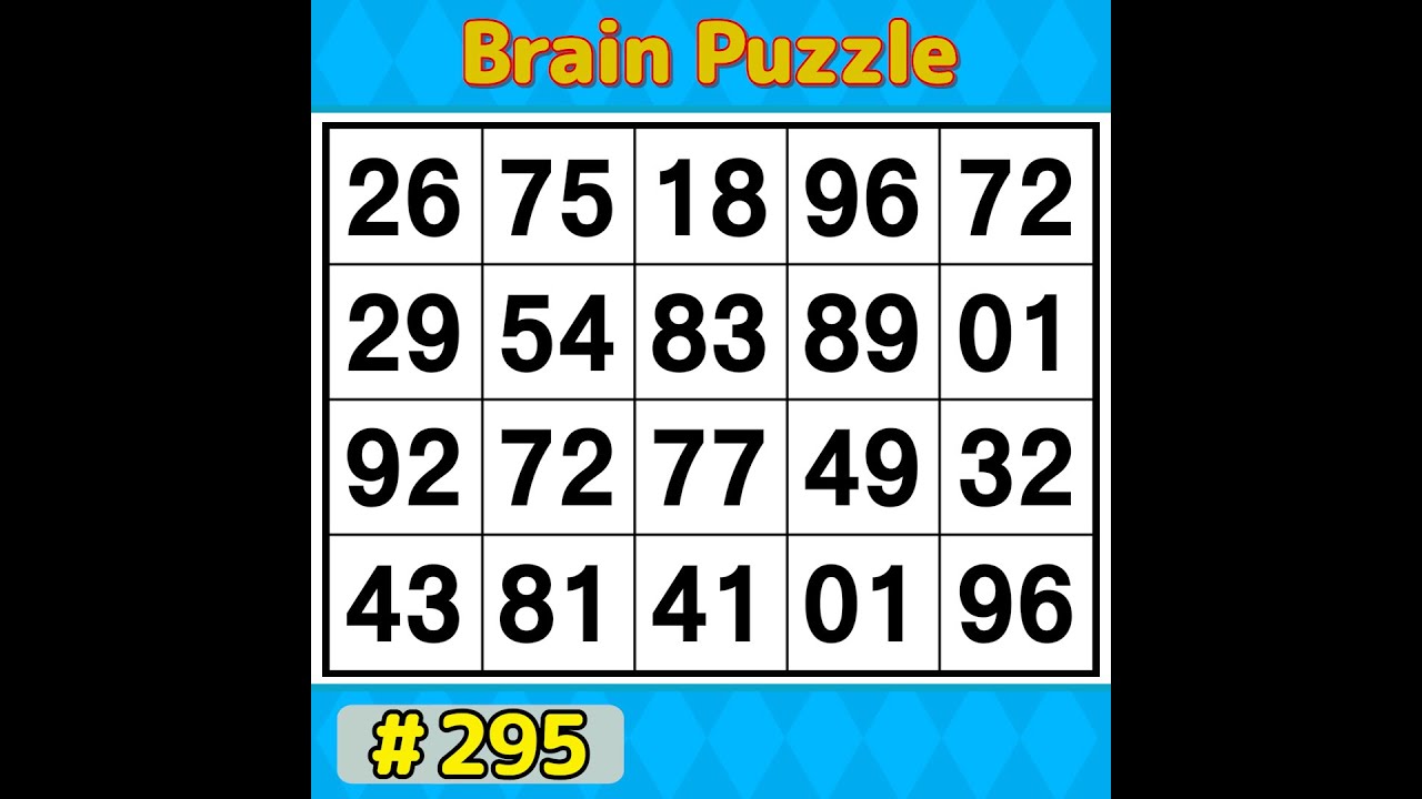 【Number Search】 90% of people can't find the correct answer. 《Brain training》 #295