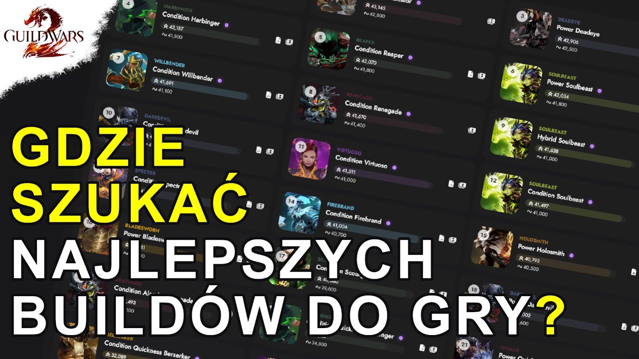 GDZIE SZUKAĆ Najlepszych Build&oacute;w do Gry?  | Guild Wars 2