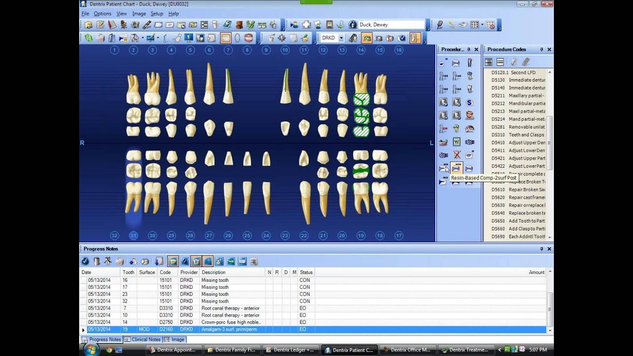 new pt in dentrix chart