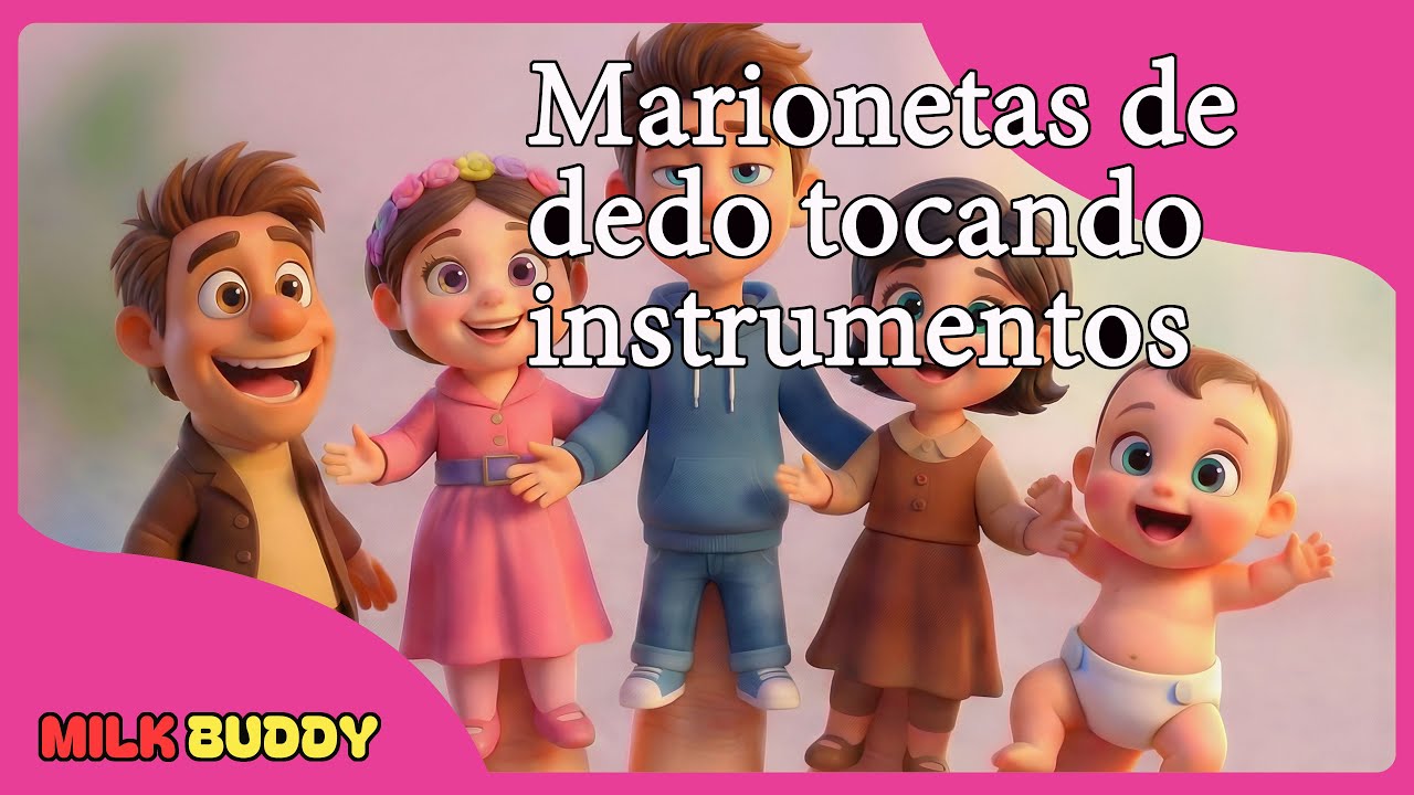 Marionetas de dedo tocando instrumentos musicales