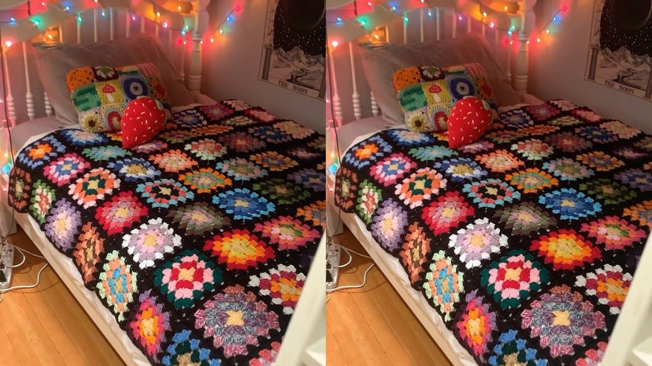 Vintage & Creative Granny Square Free Crochet Bedsheets patterns 
