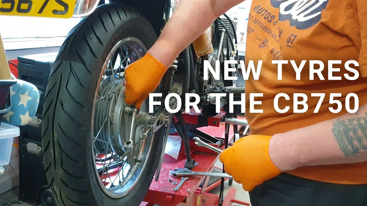 How To Change Honda CB750 Wheels - Front & Rear | Avon Roadmaster Tyres For Motorcycle | Part 20