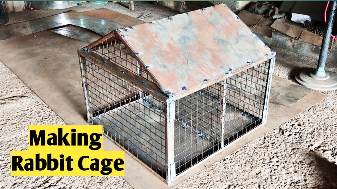 How To Build a Rabbit Cage | Home Using Iron And Iron Net | Easy Rabbit House Making