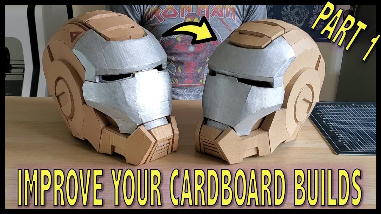 Improve your CARDBOARD DIY Builds!!! WAR MACHINE HELMET (Part 1 - Preparation)