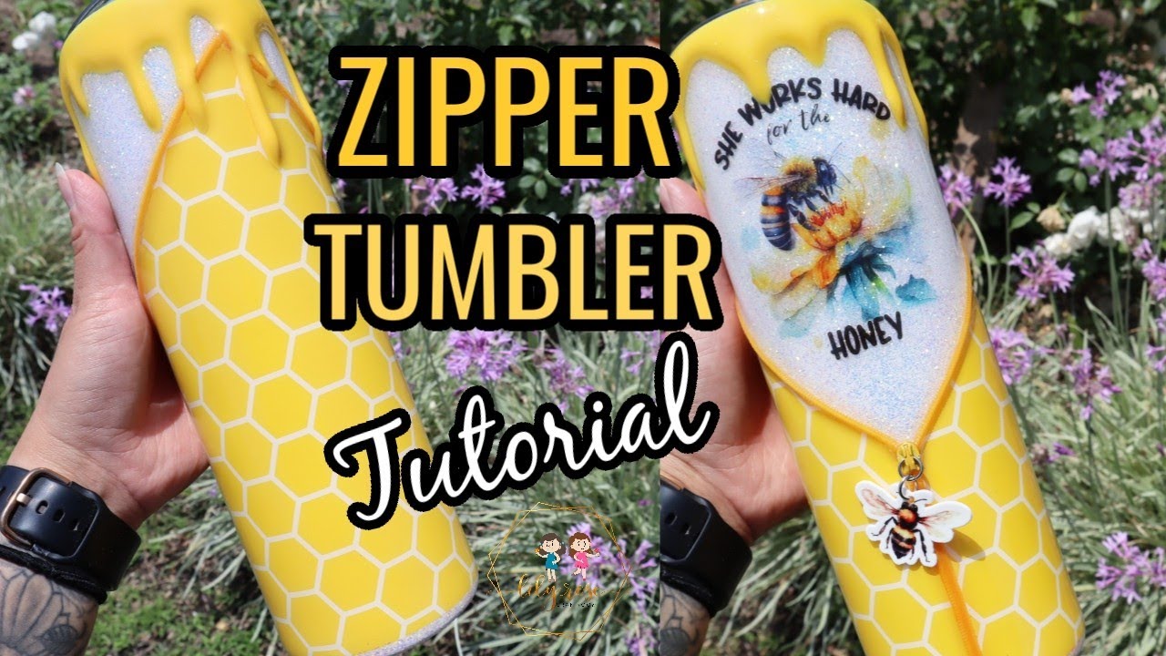 Zipper Tumbler Tutorial with drips | step by step