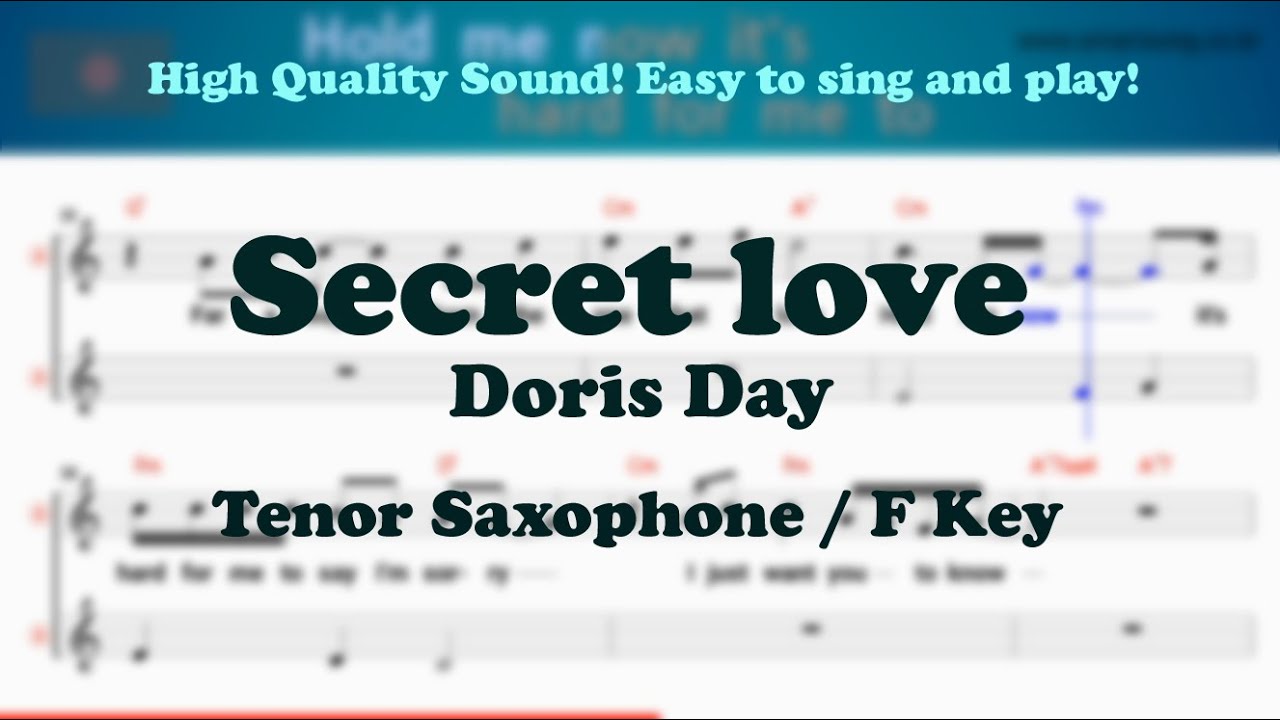 Secret love - Doris Day (Tenor/Soprano Saxophone Sheet Music F Key / Karaoke / Easy Solo Cover)