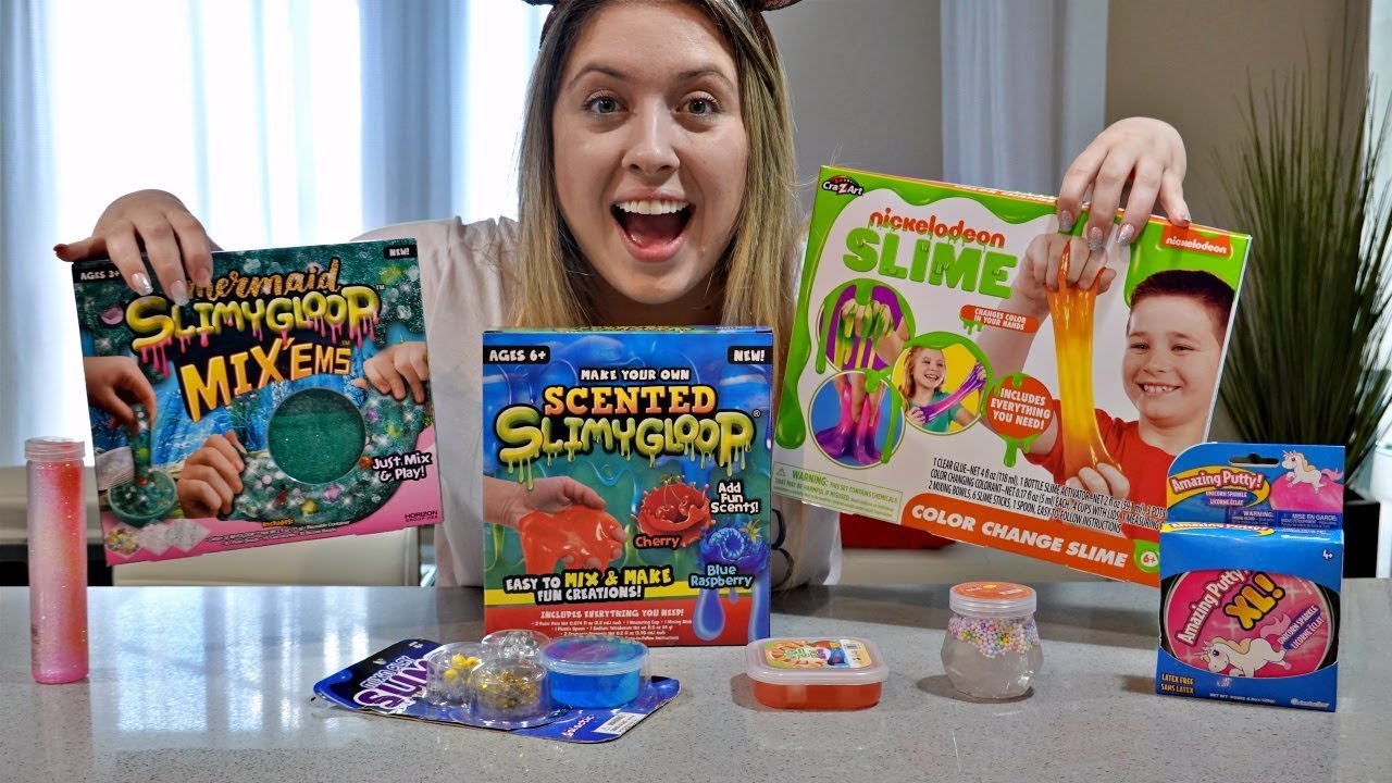 TESTANDO SLIME QUE MUDA DE COR, SLIME UNIC&Oacute;RNIO, SLIME SEREIA E PUTTYS DOS ESTADOS UNIDOS