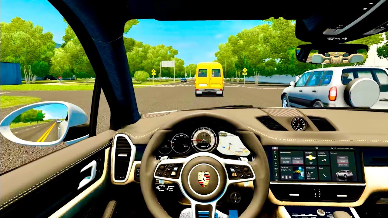 2019 Porsche Cayenne Turbo | City Car Driving | Steering wheel gameplay
