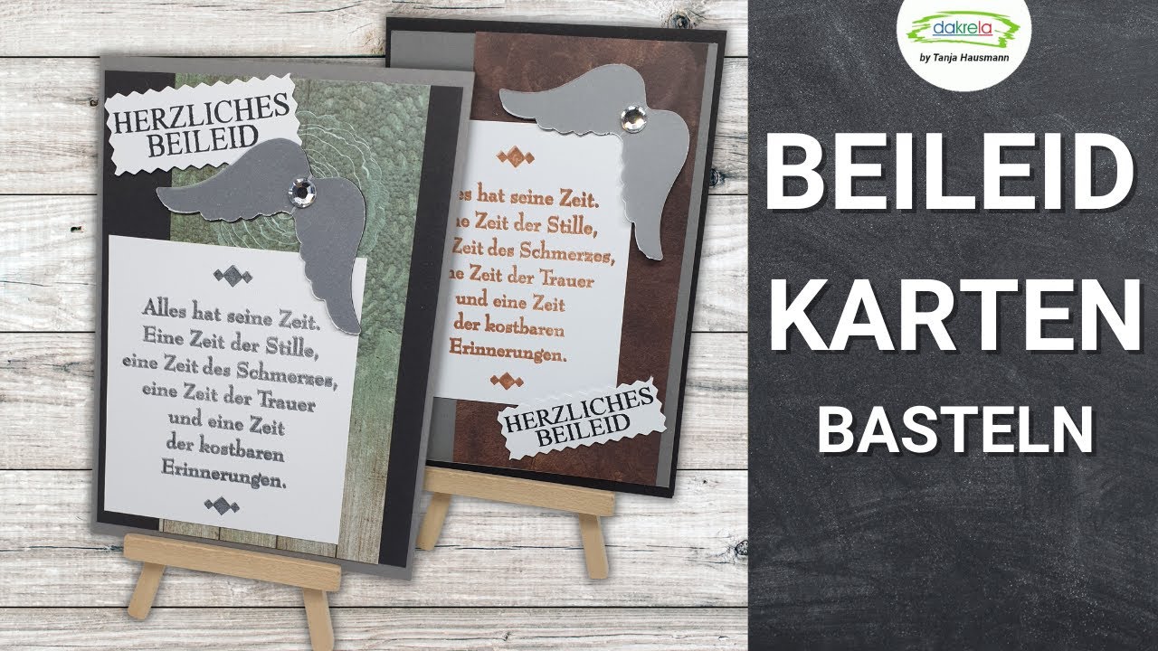 Schnelle Trauerkarten mit Designpapier und Spruchstempel selber basteln [Tutorial | deutsch]