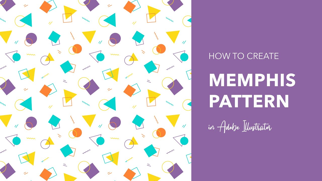 How to create a Memphis Pattern in Adobe Illustrator | Memphis Design 2021