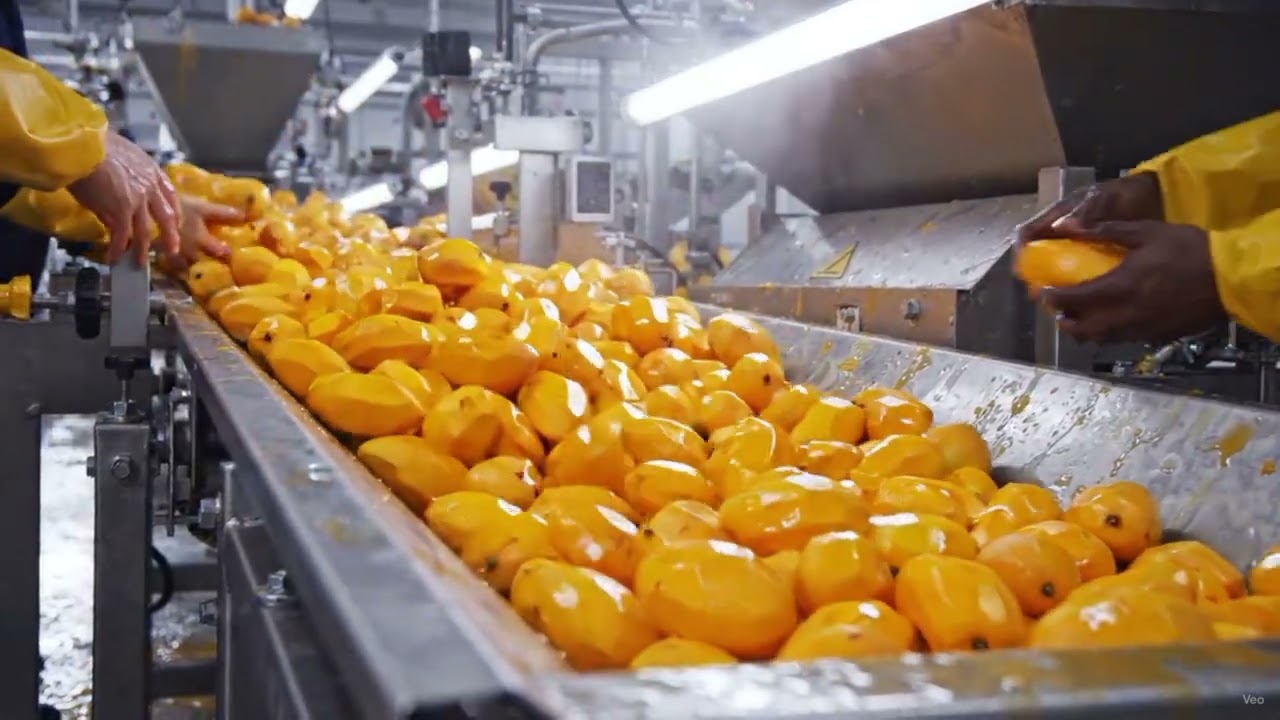 How mango juice is made in luxury factory | 8k processing documentary😲 