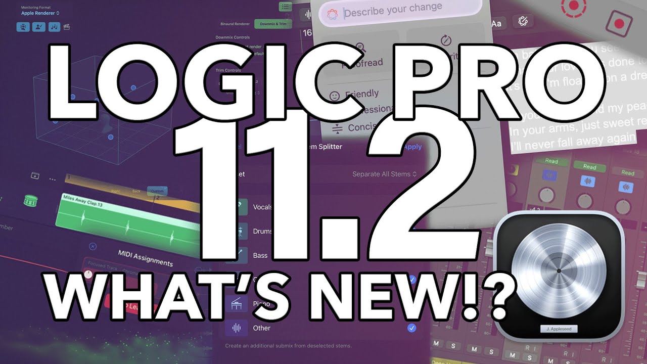 LOGIC PRO 11.2 | Что нового!? (ChatGPT, Flashback, Stem Splitter, Long Faders, Track Search и мно...