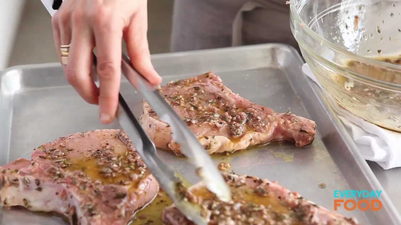 Rosemary-Anchovy Pork Chops | Everyday Food with Sarah Carey