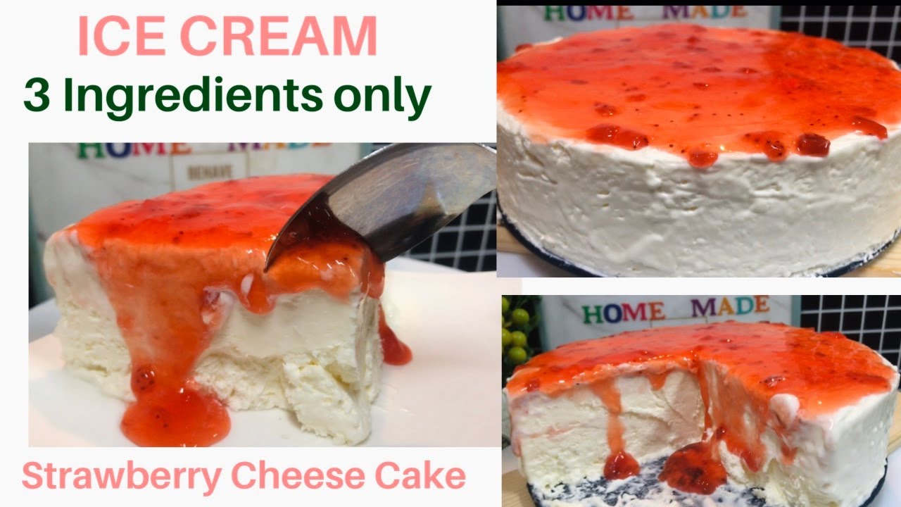 HOMEMADE STRAWBERRY CHEESECAKE ICE CREAM Easy and Delicious