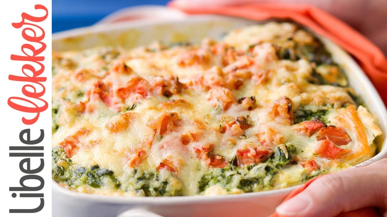 Lasagne met zalm en spinazie