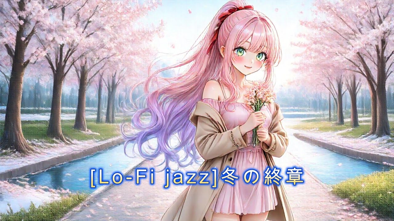 【Lo-Fi jazz】【作業用BGM】冬の終章｜70年代レトロジャズ×懐かしいレコード音質｜美少女画像で癒しの1時間弱ロングBGM
