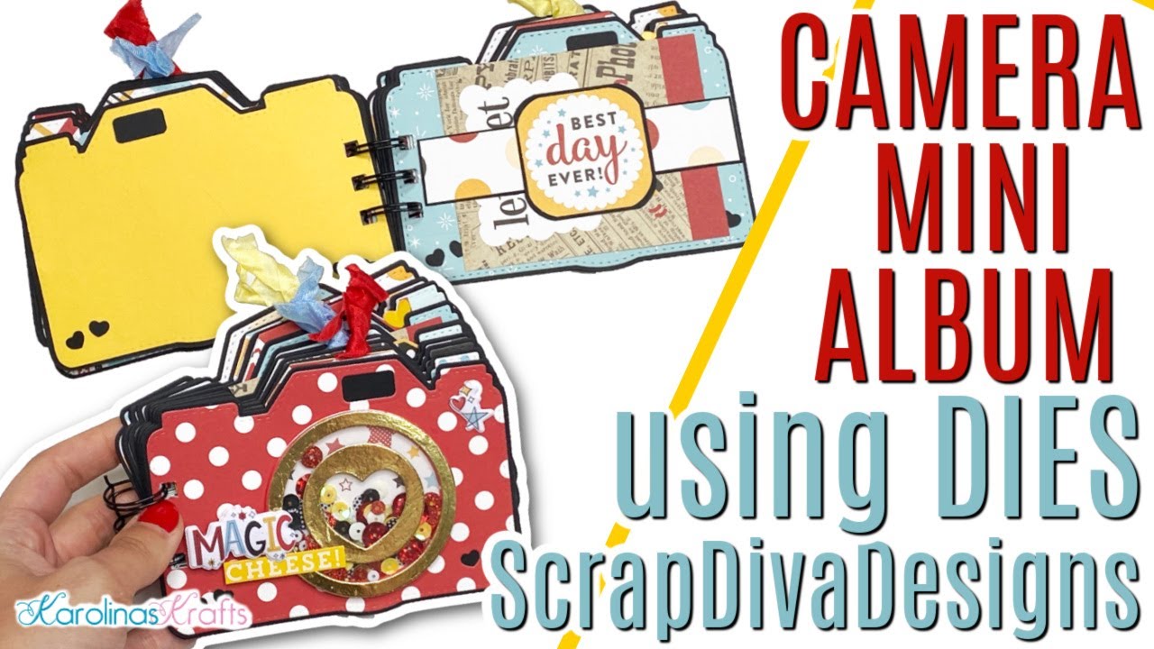 Camera Shaped Mini Album Project Share using Dies from ScrapDiva29  #scrapdivadesigns