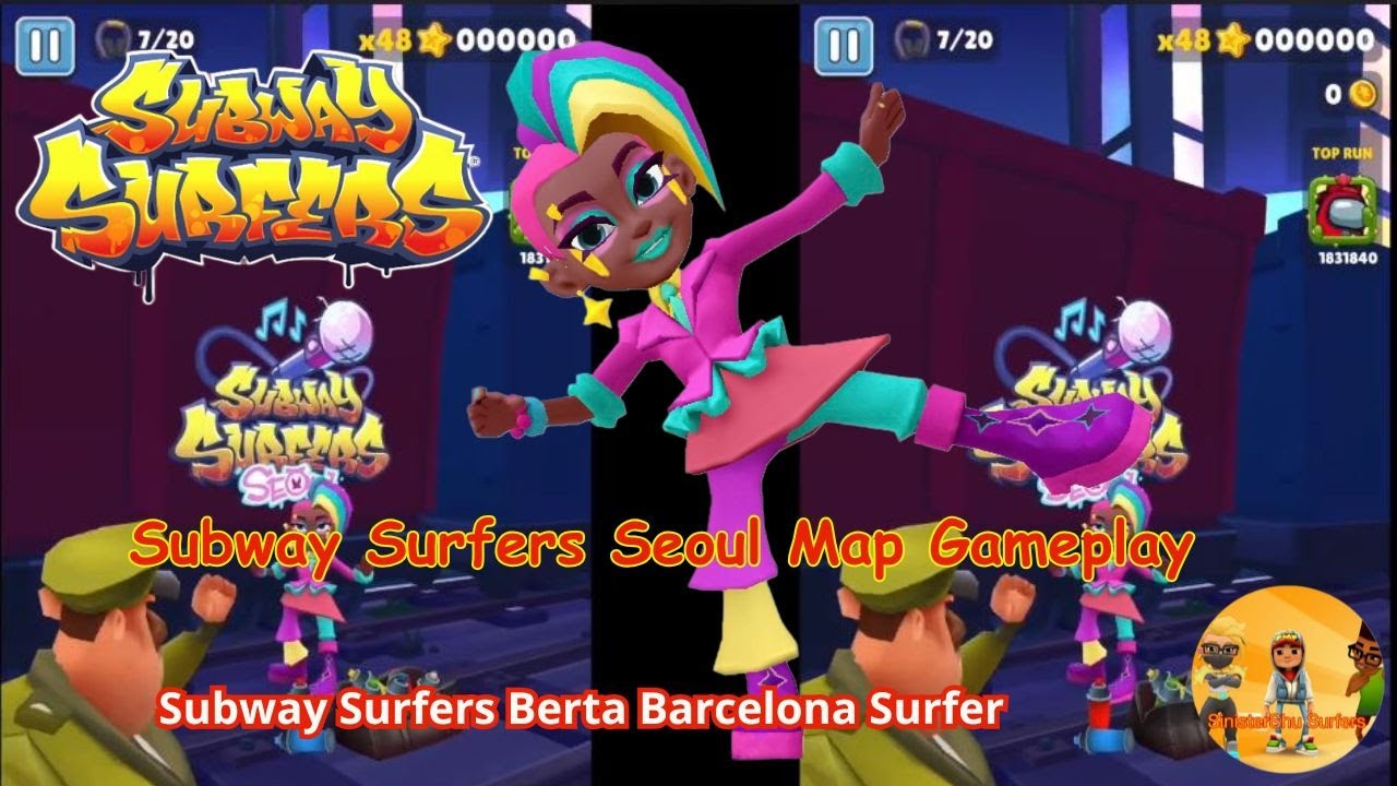 Subway Surfers Seoul Map Gameplay Subway Surfers Berta Barcelona Surfer Gameplay