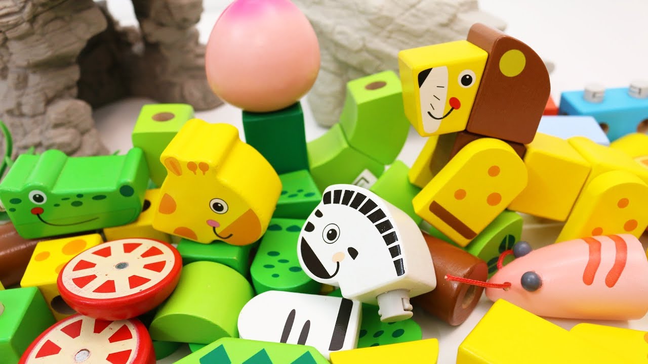 Wooden Toy Fruits and Animals Lion Zebra Crocodile Giraffe