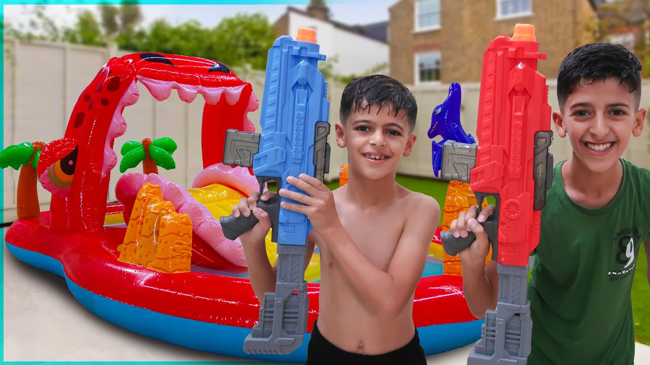 مسبح والعاب مائية في بيتنا !!
