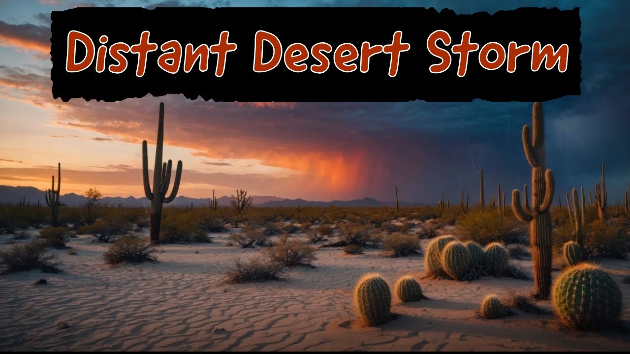 Desert Rain & Thunder | Relaxing Background Ambience with Cactus Views