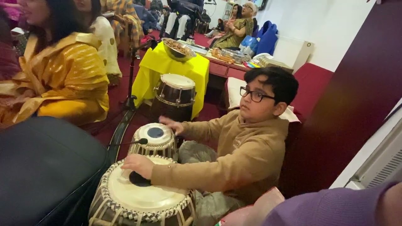 Gairik playing tabla in #southhampton Vedic society Hindu Mandira  #tabla 