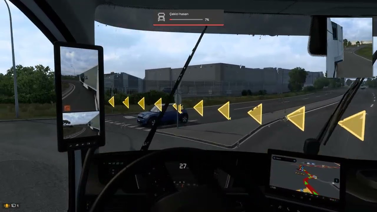 Euro Truck Simulator 2 I crashed into a toll booth, game bug. Oyun hatası yüzünden gişeye çarptım.