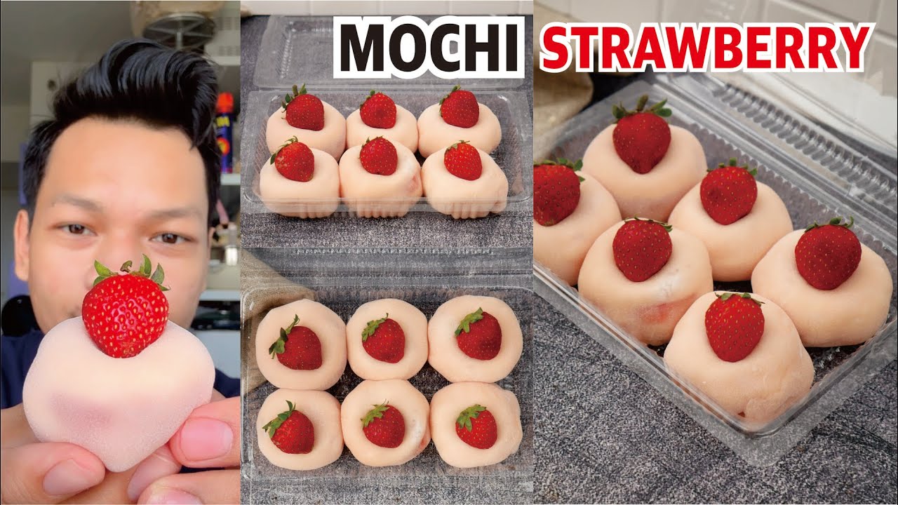 Resep MOCHI VIRAL STRAWBERRY LEMBUT Anti-Gagal!! Takaran Sendok!!