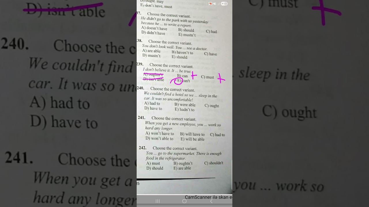 Modal verbs test izahı