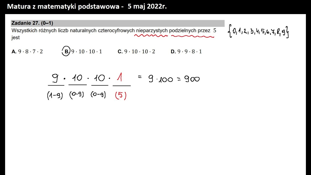 Zad 27. Rachunek prawdopodobieństwa. Ilość liczb czterocyfrowych.